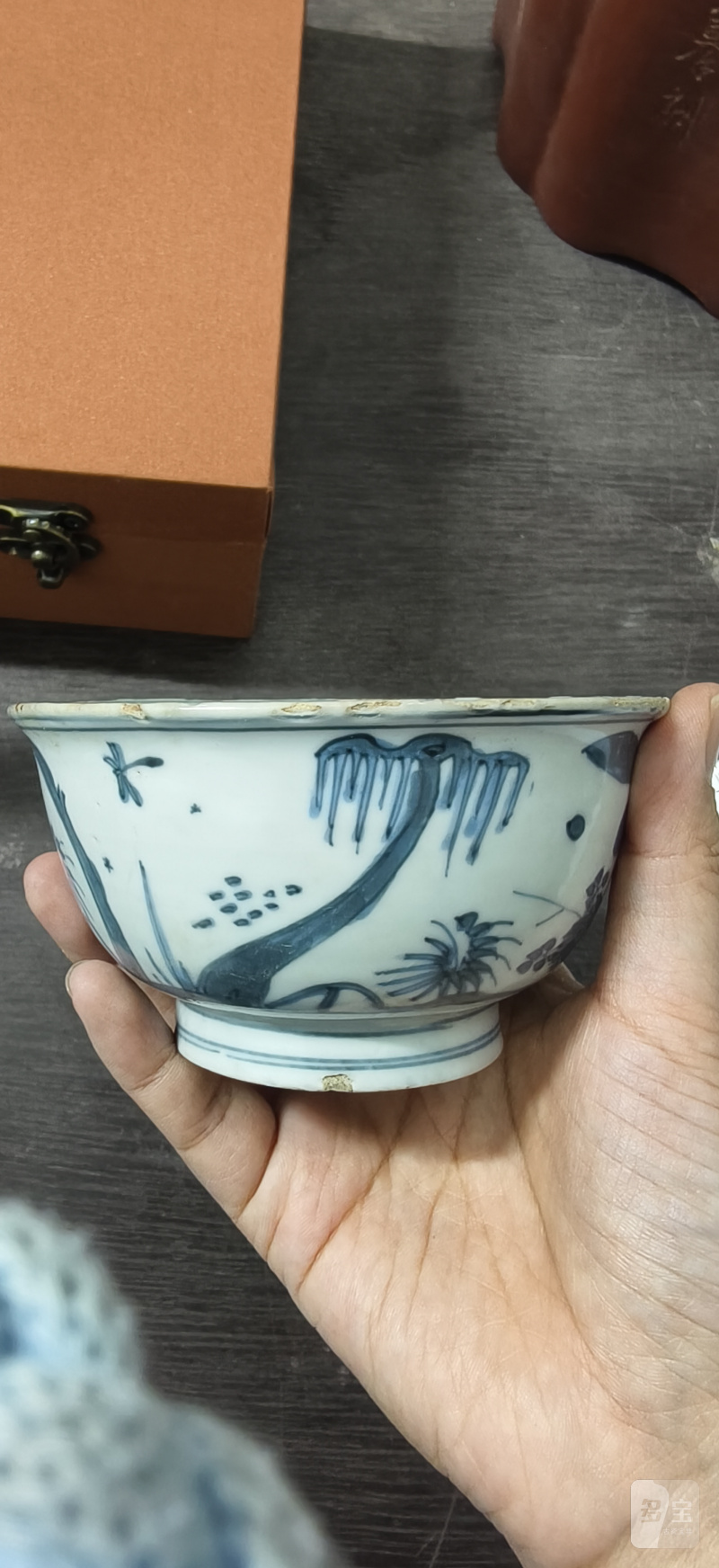 明 青花虫草纹碗 - 图2